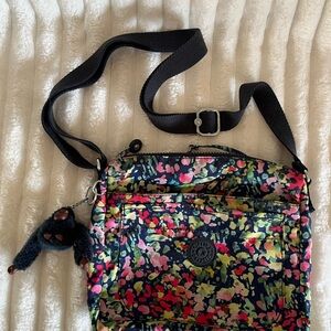 Kipling Sweet Bouquet Medium Crossbody Bag with Black Strap